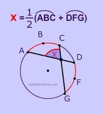 ￼ GEOMETRY) In the figure, chords AB and CD intersect at E. If the measure of arc-example-1