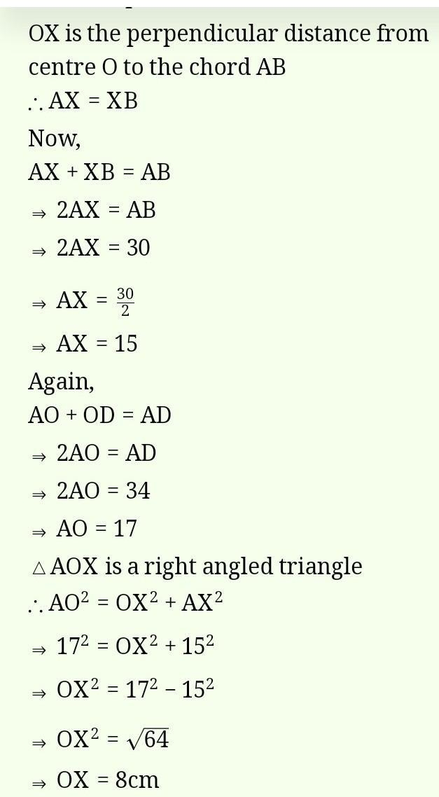 HEYA MRNG ALL :-QUESTION:- *AD is a diameter of a circle and AB is a chord if AD = 34 cm-example-1