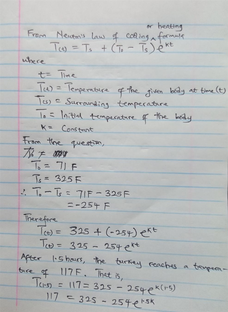 After sitting out of a refrigerator for a while, a turkey at room temperature ( 68°F-example-1