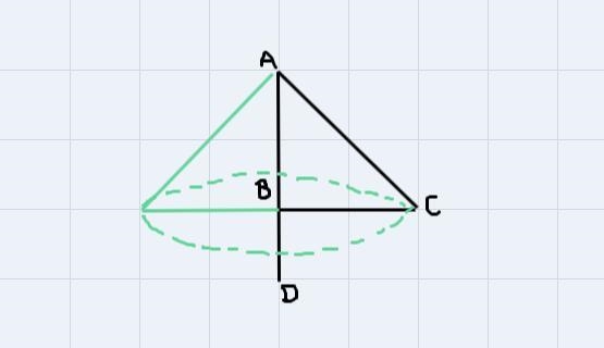 Triangle ABC represents a metal flag on pole AD. On a windy day the triangle spins-example-1