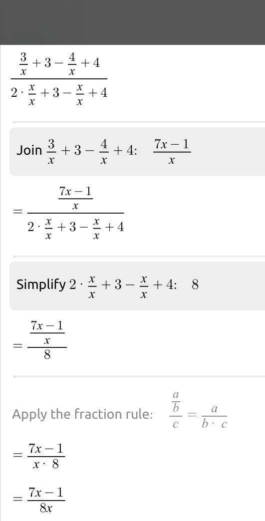 (3/x+3 - 4/x+4) divided by (2x/x+3 - x/x+4)-example-1