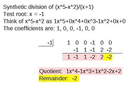 If f(x)=x^5-x^2, then what is the remainder when f(x) is divided by x+1-example-1