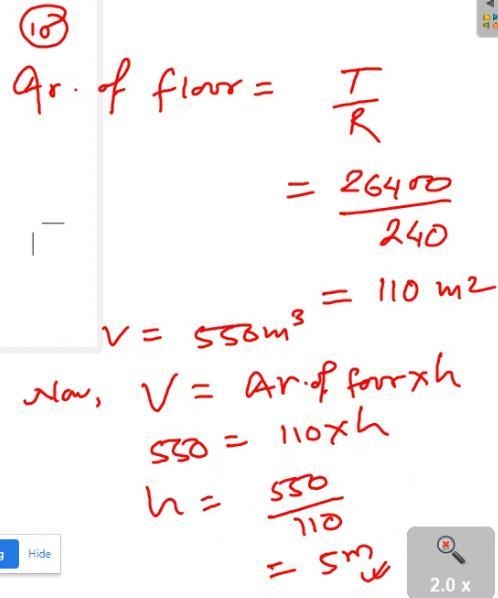 The volume of a room is 550 m^3. If the cost of plastering the room at Rs. 240/m^2 is-example-1