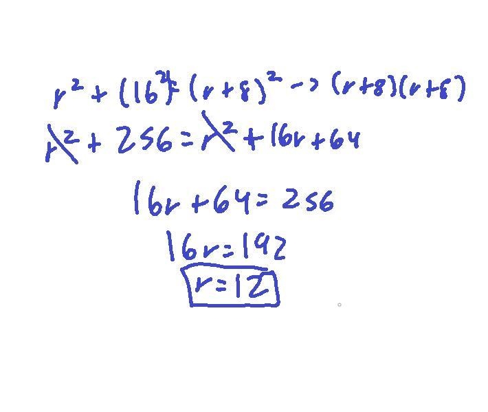 Line segment KL is tangent to circle J at point K. 16 K 8 J What is the length of-example-1