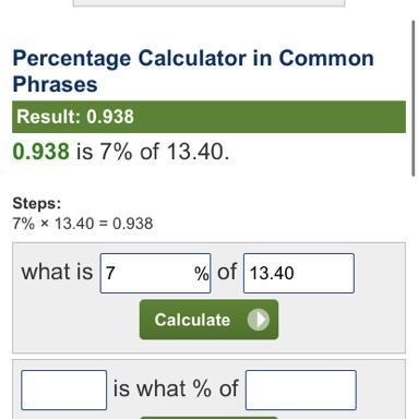 What is 7% of 13.40$-example-1