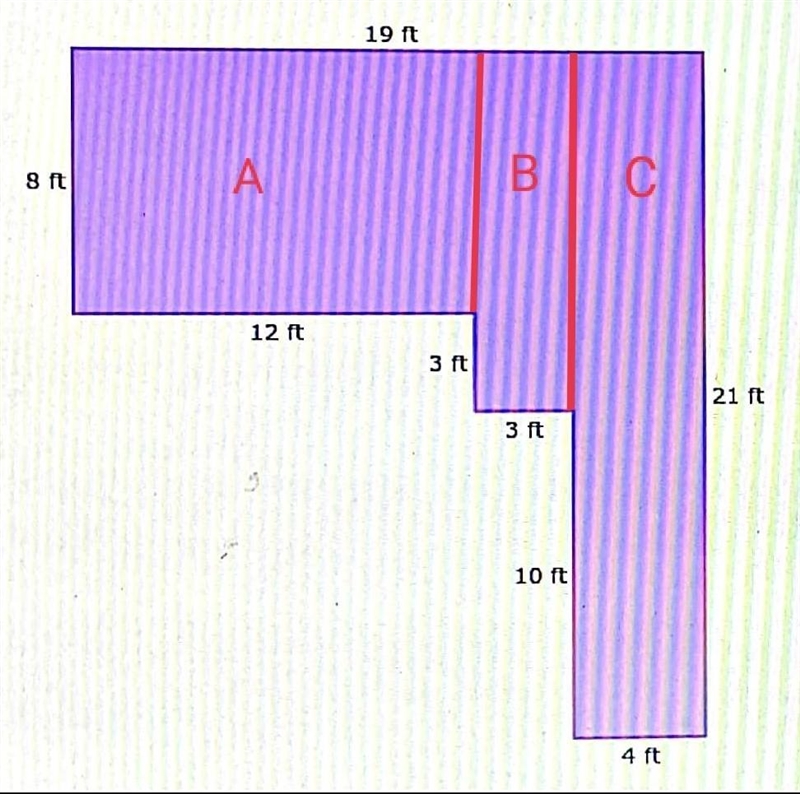 What is the area of this figure? 19 11 8 t 12 t 3 It 21 ft 3 ft 10 ft 4 it-example-1