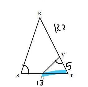 In triangle RTS △RTS shown below, point U is on ST, and point V is on RT so that angle-example-1