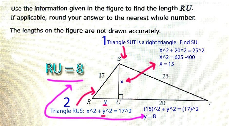 Plz help, in the figure to find the length RU if applicable, round your answer to-example-1