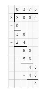 Which of the following is equivalent to 3/8 A) 0.3 B) 0.45 C) 0.6 D) 0.375-example-1