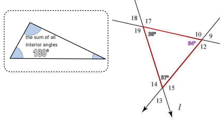 If m∠16=57°, and m∠20=39°, calculate m∠11-example-1