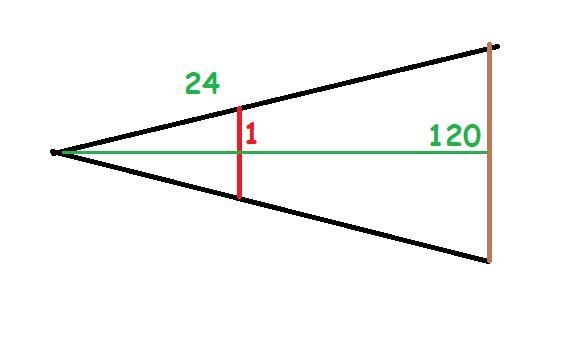 Holding a ruler upright at arm’s distance (24 in.), Ronnie aligned the bottom of the-example-1