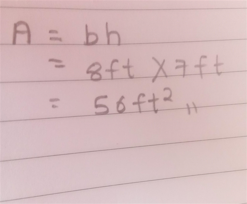 Use the formula A = bh to find the area of a rectangular-shaped garden with a base-example-1