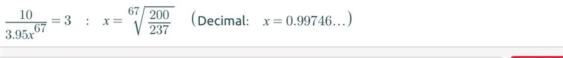 10 divided by 3.95 times 67=3?-example-1