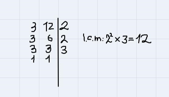 Least common denominator of 1/3 and 7/12-example-1