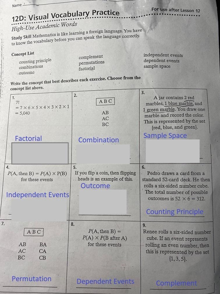 Write the concept that best describes each exercise. Choose from the concept list-example-1