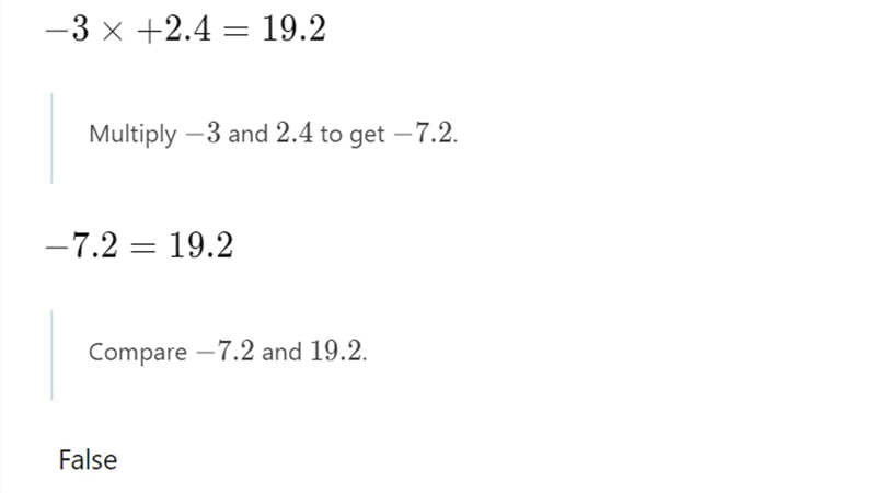 Order the steps to solve -3x + 2.4=19.2-example-1