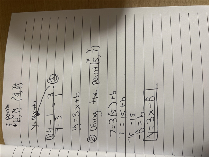 "write the equation in fully simplfied slope - intercept form" Can someone-example-1