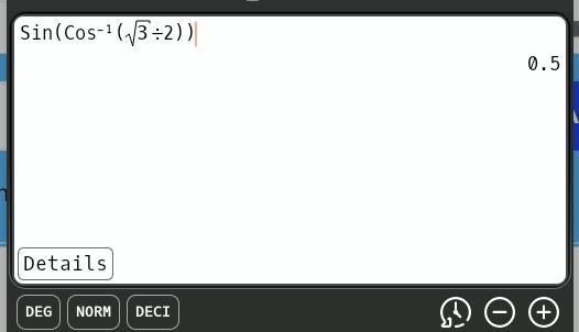 In a given right triangle, If 0 º < x < 90 º and cos x = √ 3 / 2, then sin x-example-1