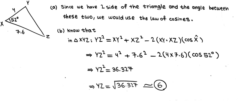 1). Determine which law you would use to find each missing side or angle. 2). Then-example-1