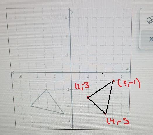 Draw the following triangle after a 90-degree counterclockwise rotation about the-example-1