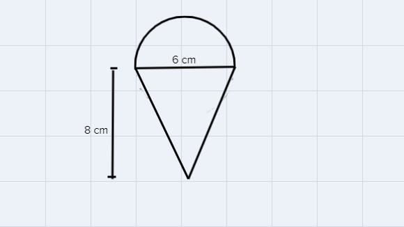 A rounded scoop of ice creamis put onto a cone so that halfof it is in the cone.-example-1