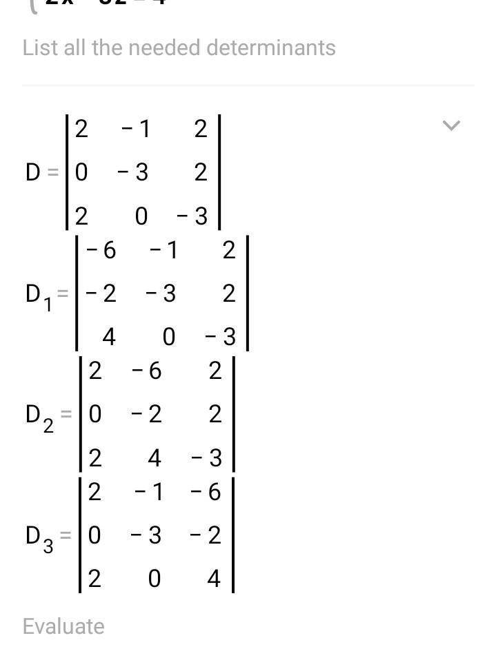 2x-y + 2z = -6 -3y +z = -2 2x-3z=4 Enter your answer, in the form (z, y, z), in the-example-1