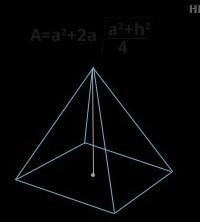 Find the total surface area of the following square pyramid-example-1