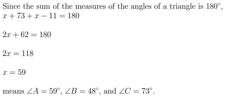 Find the measures of the interior angles of the triangle. Find A, B,C-example-1