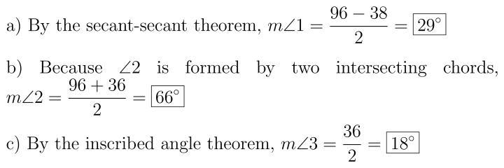 Find the measure of <1, <2 and <3 In P-example-1