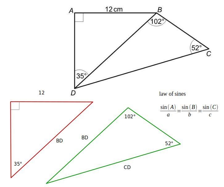 ABCD is a quadrilateral. Work out the length of CD. Give your answer to 3 significant-example-1