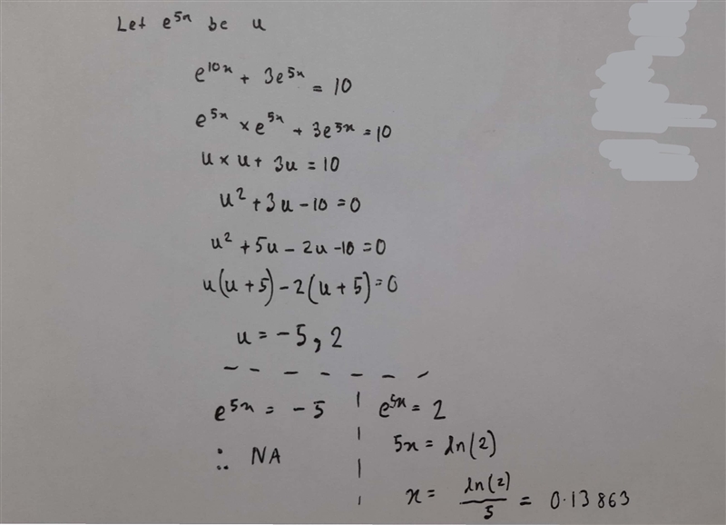 Need help, ASAP! Solve the following equation for x by making a u-substitution with-example-1