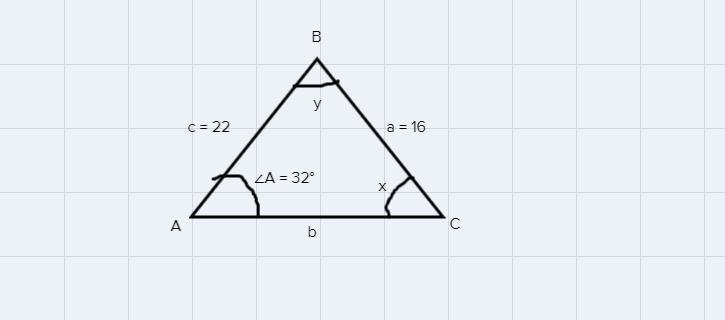 In triangle ABC, if a = 16, c = 22....-example-1