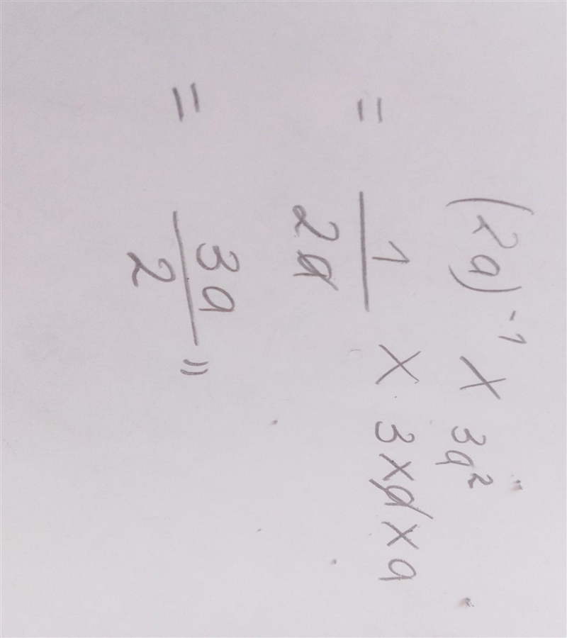 Simplify (2a)^-1 ×3a^2 URGENT ​-example-1