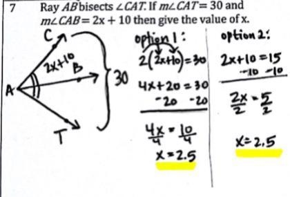 Ray ab bisects CAT. if m< CAT =30 and m (pls show how i did it)-example-1