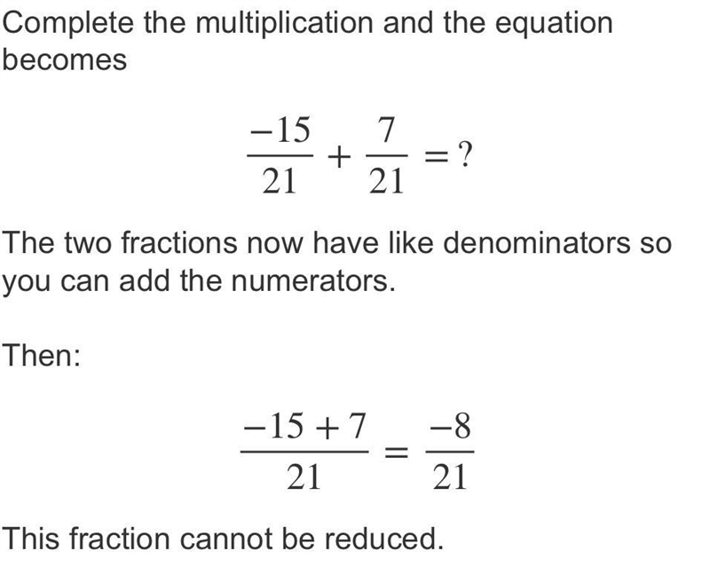 What is -5/7+1/3 and please show how to slove it as well-example-1