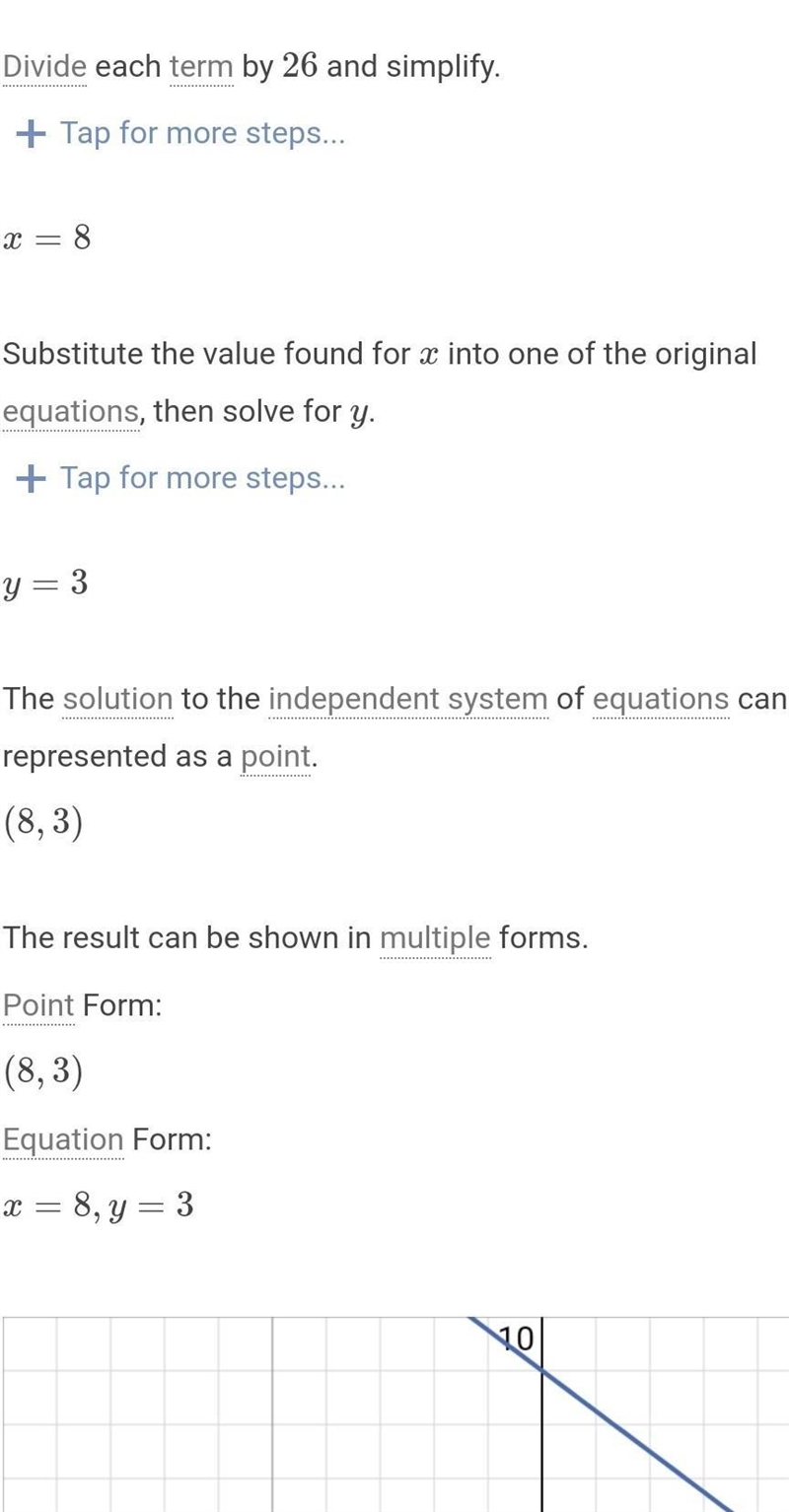 Solve the system of linear equations by elimination. 11x−20y=28 3x+4y=36-example-2