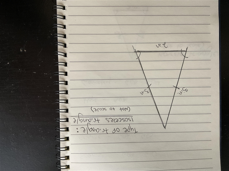 using strips of paper or straws construct a triangle that has lengths of 3 in 3 in-example-1