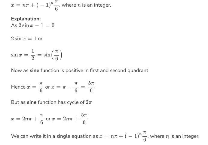 2sinx-1= 0 Pls help me solve-example-1