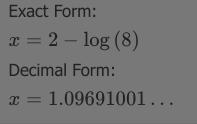 Solve for x: log x + log 8 = 2 ​-example-1