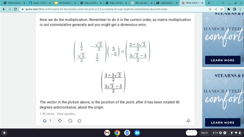 Rotate point x (0,0)) 270 degrees clockwise about the origin then T<3,5>-example-2