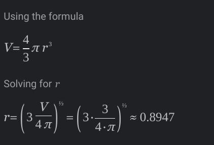 What is the volume of the sphere 3,3-example-1