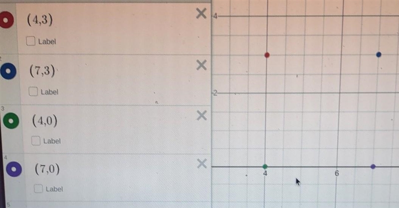 Are the points (4,3), (7,3), (4,0), (7,0) a rectangle, trapezoid, parallelogram, or-example-1