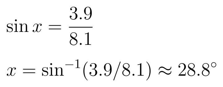 Solve for x. Round to the nearest tenth of a degree, if necessary. с 7 8.1 A B 3.9-example-1