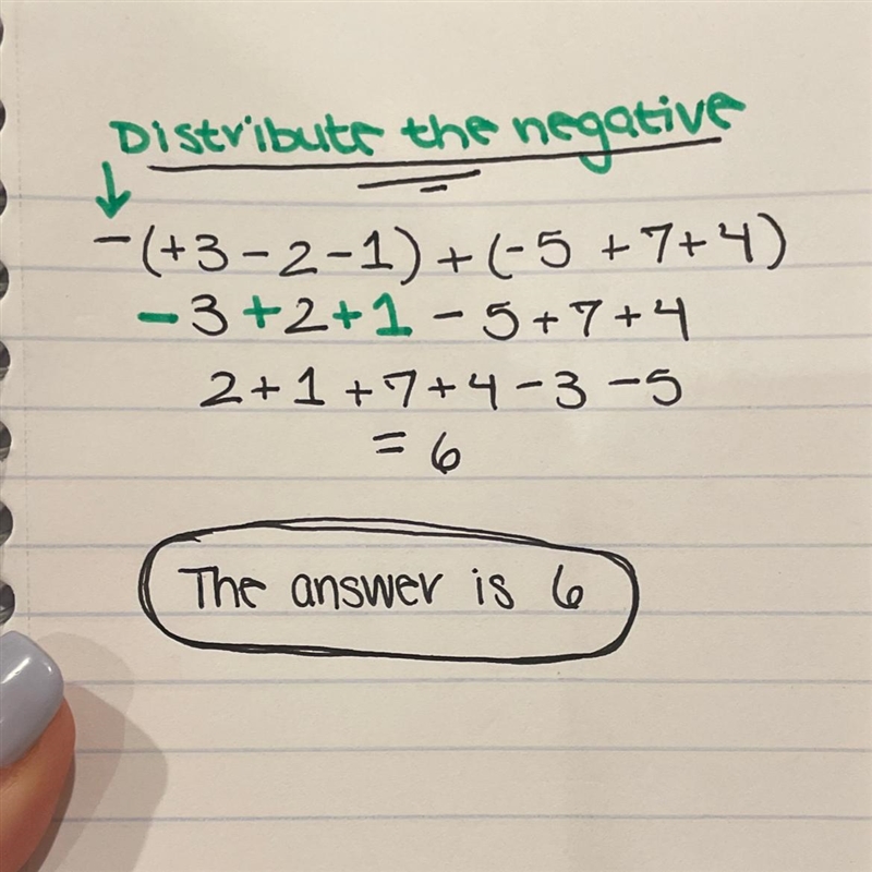 – (+3 – 2 − 1) + (−5 + 7 + 4)-example-1