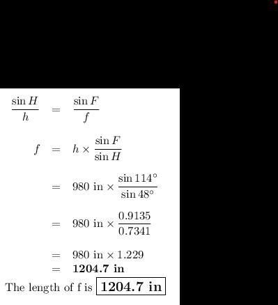 In FGH, g = 140 inches, f= 980 inches and to the nearest degree.-example-1