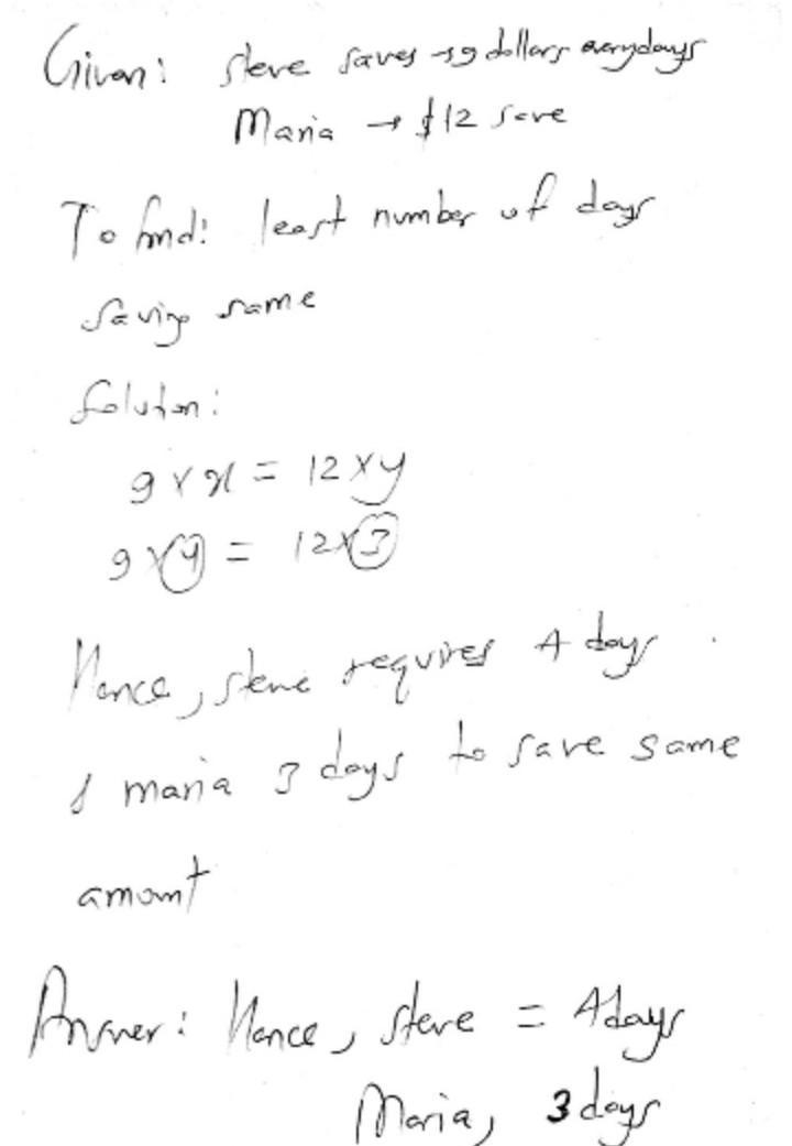 Steve can save $9.00 every day while Maria can save $12.00 every day .What is the-example-1