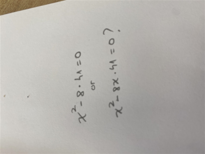 Solve for x in the equation x squared minus 8 x 41 = 0.-example-1