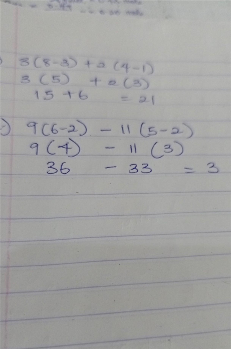 3(8-3)+2(4-1) 9(6-2)-11(5-2)-example-1