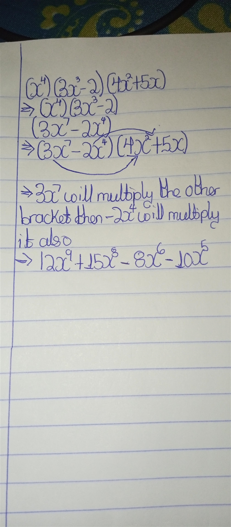 What is the product (x^4)(3x^3-2)(4x^2+5x)-example-1