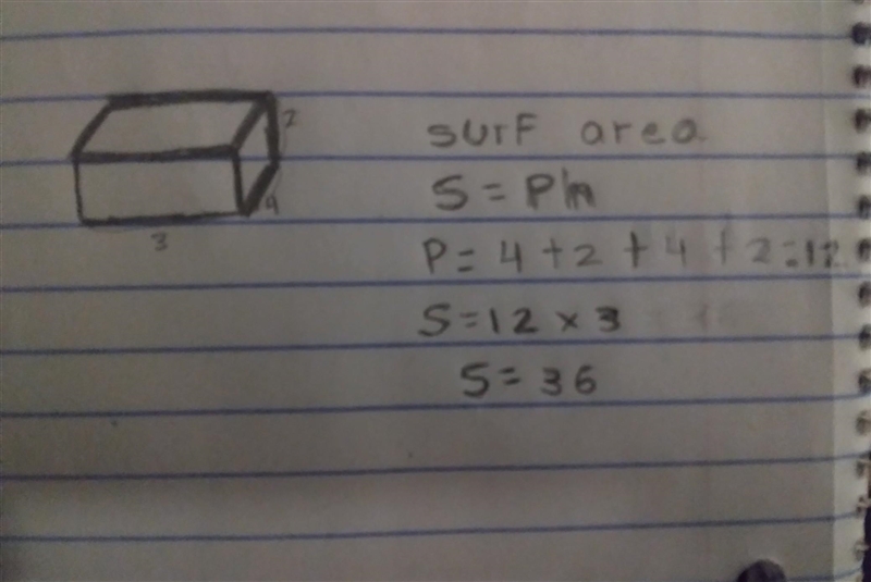 3 cm Find the surface area of the above solid. O A. 56 cm2 • B. 40 cm2 • C. 48 cm-example-1